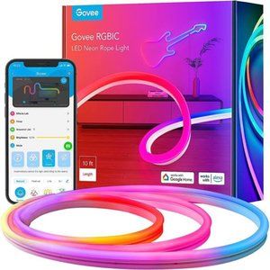 Neon RGBIC Rope Lights with Music Sync, DIY Design, Works with Alexa, Google